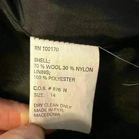 Sandro Vintage Double Breasted Wool Blend Knee Length Coat Black/Gray Size 14 - Picture 9 of 9